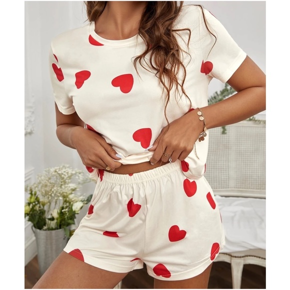 Other - Cozy Hearts Top Shorts Sleep Set